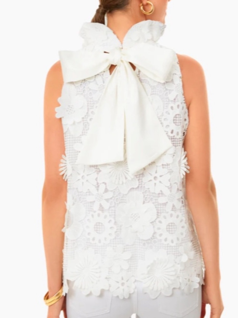 Tuckernuck White Guipure Lace Top - Size M - Like New! - Picture 3 of 8